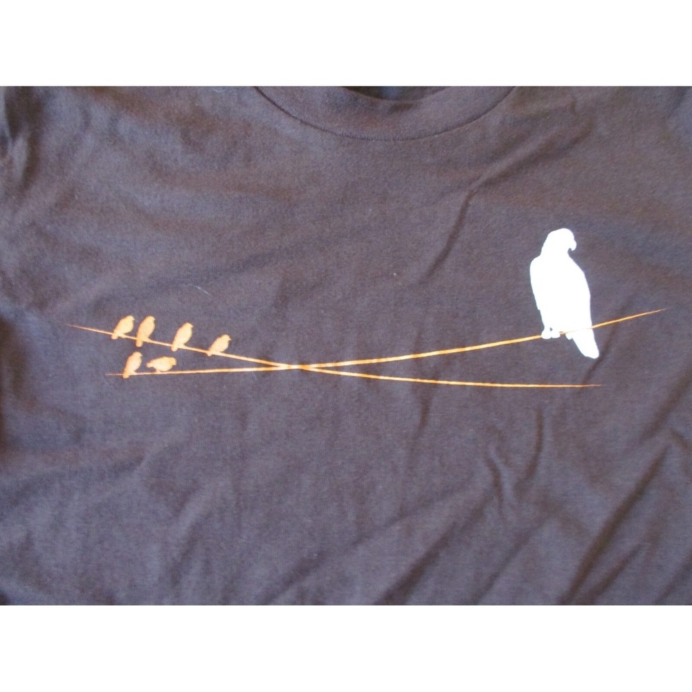 Brown Birds On A Wire T Shirt Size XS NWOT Organic Cotton